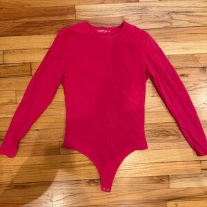 Abercrombie Hot Pink Long Sleeve One-Piece Bodysuit